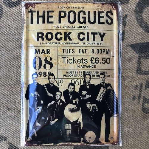 The Pogues Metal Sign