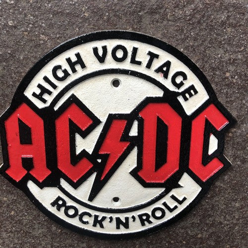 AC/DC Sign & Bell Cast Iron