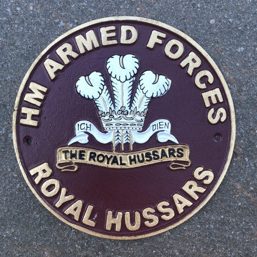 HM Armed Forces Royal Hussars Cast Iron Sign