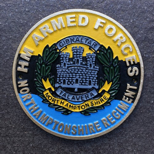 H M Armed Forces Northamptonshire Regiment Cast Iron Sign