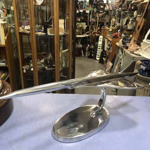 Concorde Large Polished Aluminium Model On Base