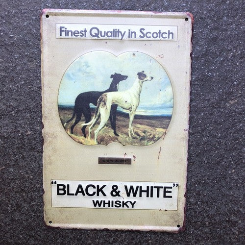Black & white Whisky Scotch Metal Sign