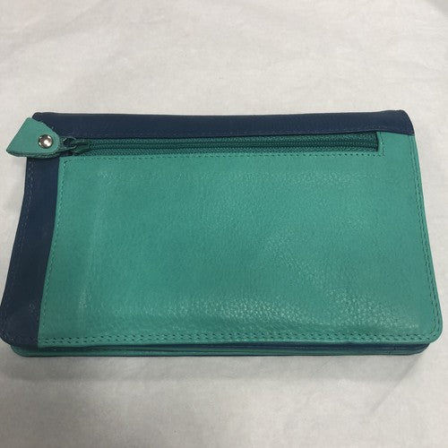 Lloyd Baker Multi Blue & Green Leather Wallet