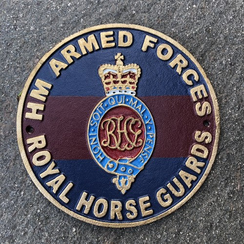 H M Armed Forces Royal Horse Guards Cast Iron Sign