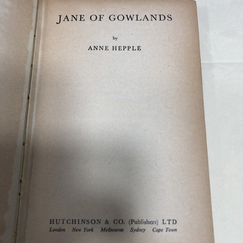 Jane Of Gowlands Anne Hepple