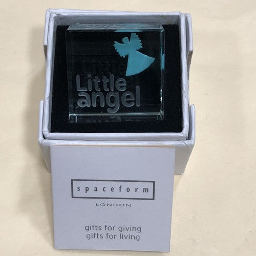 Spaceform Text Token Cube Little Angel Blue