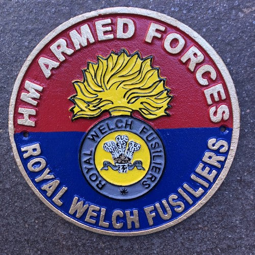HM Armed Forces Royal Welch Fusiliers Cast Iron Sign