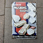 Nasco Antique Washing Soaps Sign Porcelain Enamel Advertising Collectible
