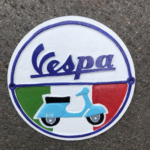 Vespa Cast Iron Sign