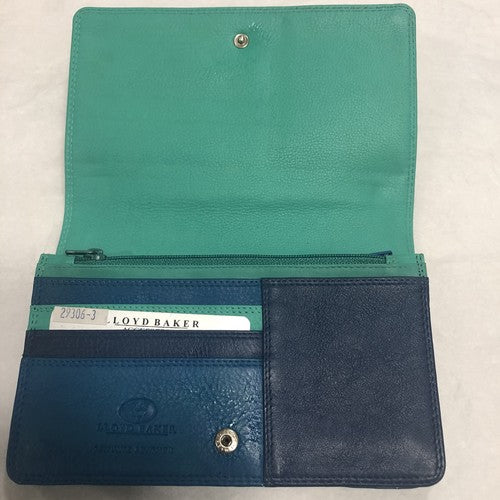 Lloyd Baker Multi Blue & Green Leather Wallet
