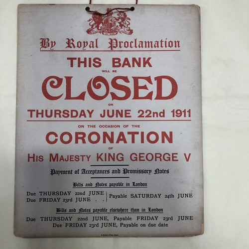 Bank Notification Antique Sign RARE!!!!