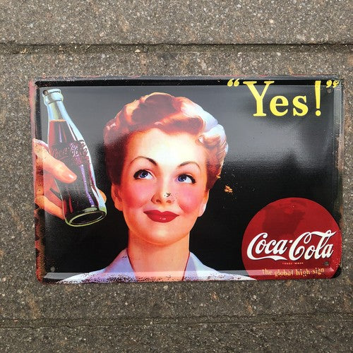 Coca Cola Yes Metal Sign New Design
