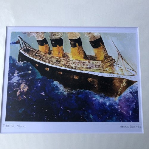 Titanic A5 Mounted Acrylic Print  .. Titled Into The Unknown
