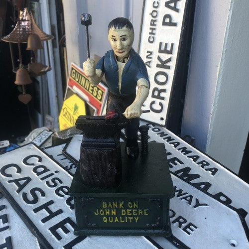 Bank On John Deere Cast Iron Money Bank