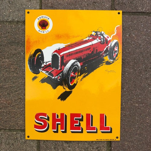 shell enamel sign