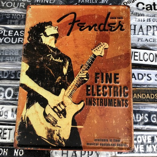 Fender Fine Electric Instruments Metal Sign