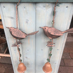 Two Robin Redbreast Hanging Metal Bell