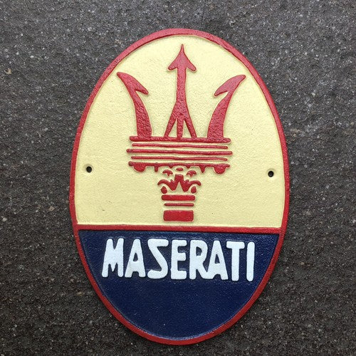 Maserati Cast Iron Sign
