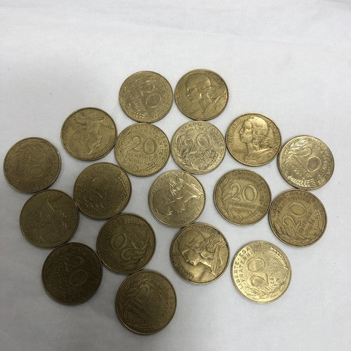 France 20 Centimes Aluminium Bronze Coins