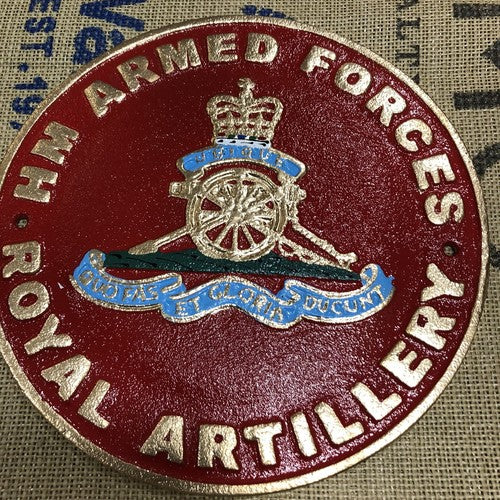 HM Armed Forces Royal Artillery Cast Iron Sign