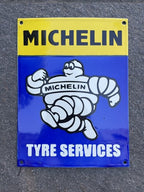 Michelin Tyre Services Vintage Style Enamel Sign
