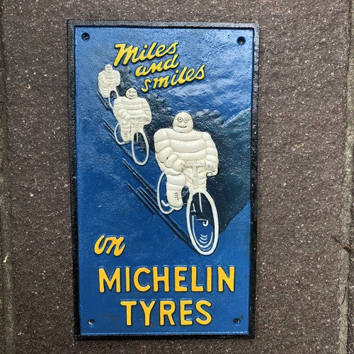 Michelin Tyres Miles And Smiles Cast Iron Sign