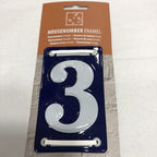 Enamel House Number 3 French Style