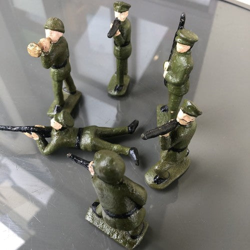 Set Of Six Cast Iron Soldiers
