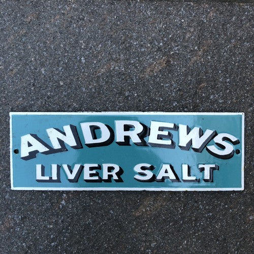 Andrews Liver Salt Enamel Sign
