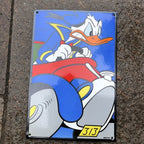 Donald Duck Driving Enamel Sign