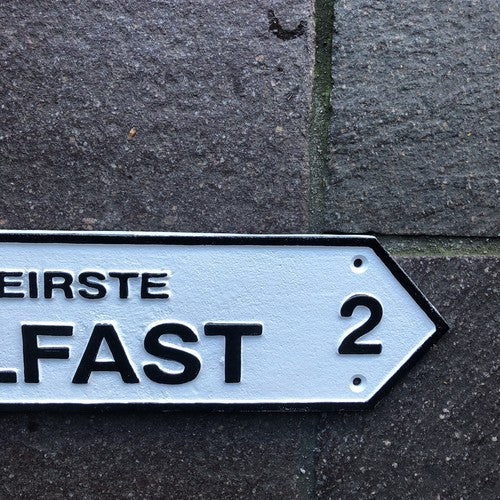 Belfast Cast Iron Street Sign