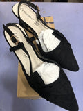 Black Sling Backs Leather Insole Size 5
