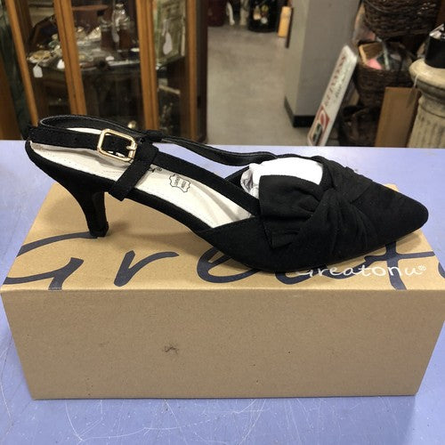 Black Sling Backs Leather Insole Size 5
