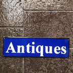 Antiques Enamel Sign