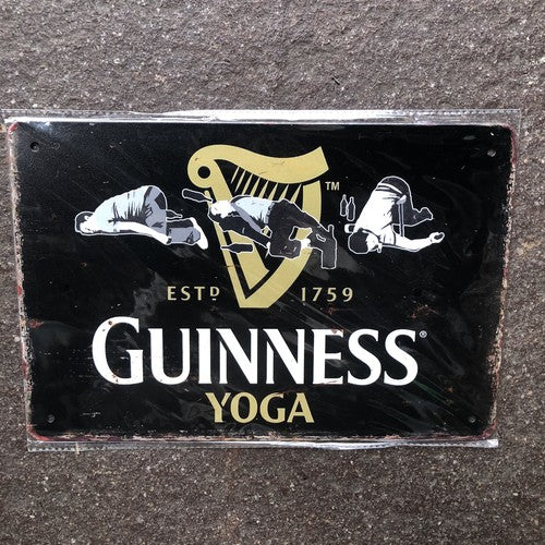 Guinness Yoga Metal Sign