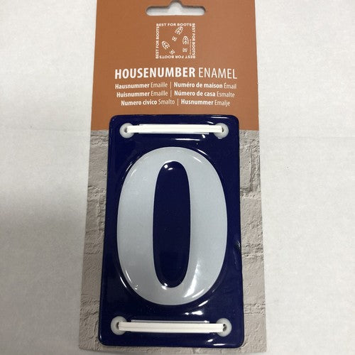 Enamel House Number Zero French Style