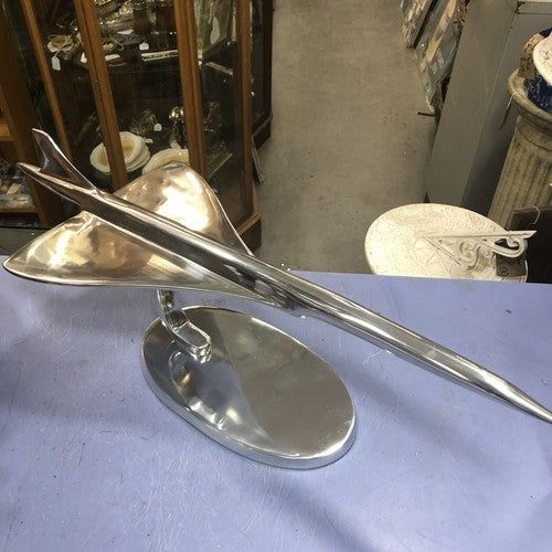 Concorde Large Polished Aluminium Model On Base