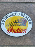 Indian Authorized Dealer Vintage Style Enamel Sign