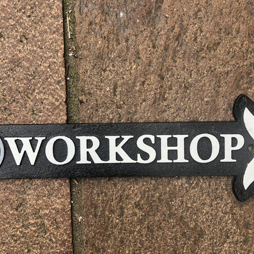 Triumph Motorcycles Workshop Cast Iron Arrow Sign
