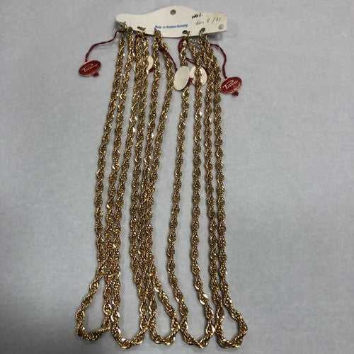 Primor Gold Plated Card Of Five 17 Inch Chain