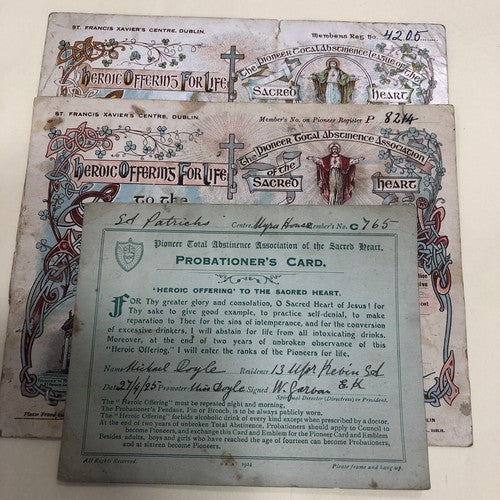 Abstinence Association Of The Sacred Heart Temperance Certificates Overseas Post