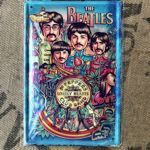 The Beatles Lonely Hearts Metal Sign