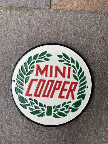 Mini Cooper Cast Iron Sign