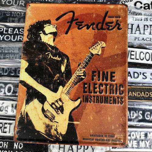 Fender Fine Electric Instruments Metal Sign