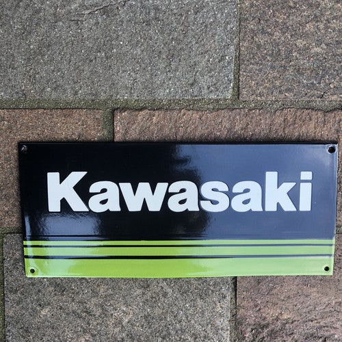 Kawasaki Enamel Sign