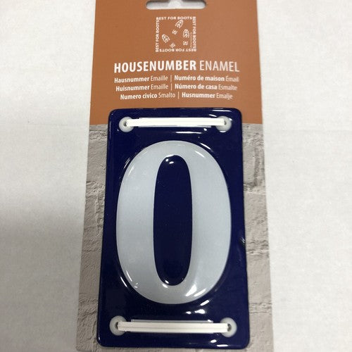 Enamel House Number Zero French Style