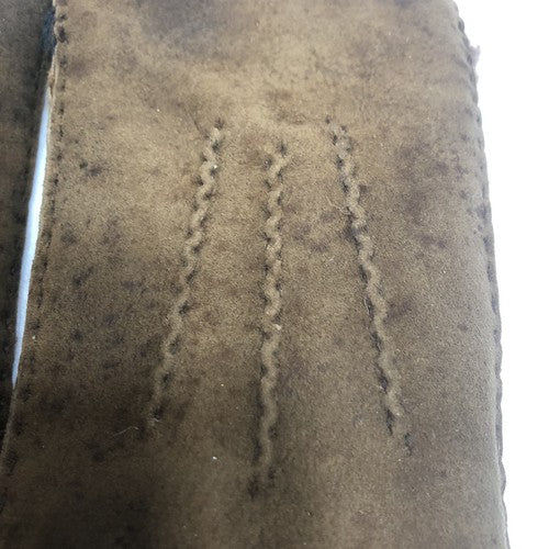 Sheepskin Genuine Light Chocolate Gloves See Condition All Photos Pair No 7