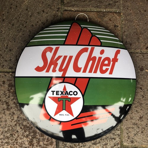 Sky Chief Texaco 40 Cms Domed Metal Sign