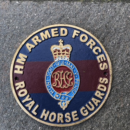 H M Armed Forces Royal Horse Guards Cast Iron Sign