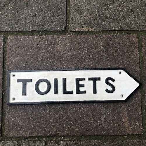 Toilets Cast Iron Sign